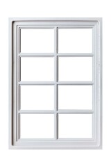 Vintage white wood window frame isolaed on a white background