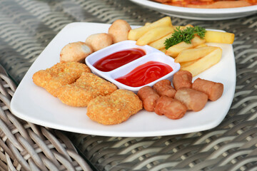 Delicious food on the table during the day