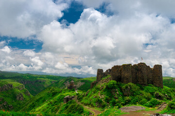 Fototapeta na wymiar Old Amberd fortress in the mountains of Armenia