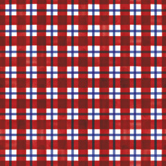 Vector red blue lines stripes grid seamless pattern