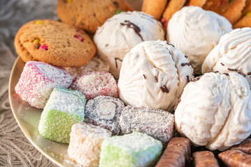 Set of Confectionery products on the plate