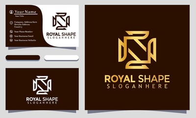 Royal Shape Luxury logo design vector Illustration, business card template