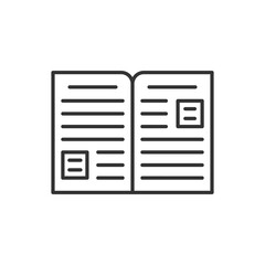 Open book Icon for mobile and UI. Vector black icon.