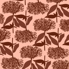 illustration with flowers in a pink background.