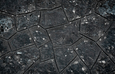 Stone background with volcanic appearanceof dark color with space for text
