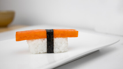 Sushi on plate in Japan food concept