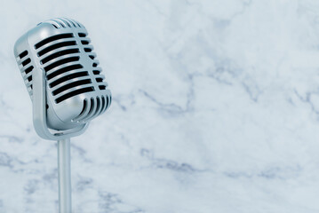 Retro microphone on luxury background