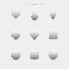 Vector set of abstract grey shapes