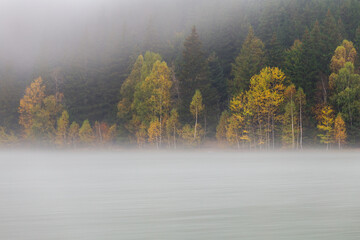 Autumn landscape at St. Ana Lake, in the heart of Transylvania, Romania