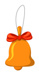 Christmas bell festive tree toy isolated on white background