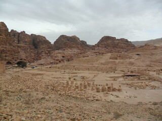 Exploring the archeological site of Petra and the red sandstone landscapes in Jordan