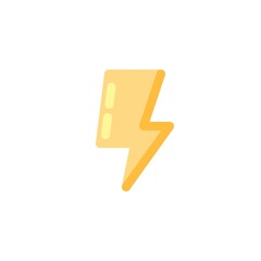 Lightning flat icon, flash light vector sign, thunder energy colorful pictogram isolated on white. Symbol, logo illustration. Flat style design