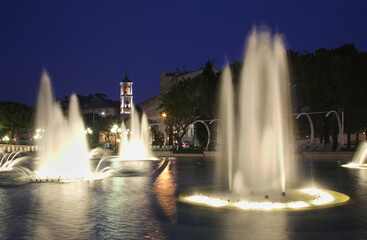 Fototapeta premium Fountains at Place Massena in Nice. France