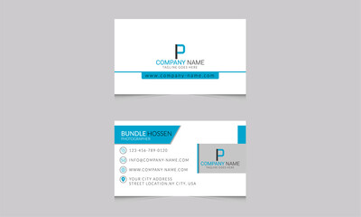 Creative and Clean professional  Business Card Template. Flat Design Vector Illustration. Stationery Design .