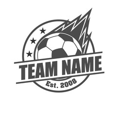 Vector logo, badge, symbol, icon template design with Soccer Theme

