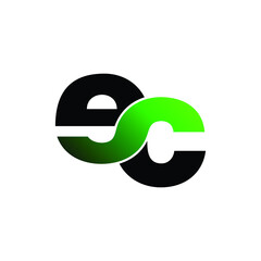 Letter EC simple logo design vector