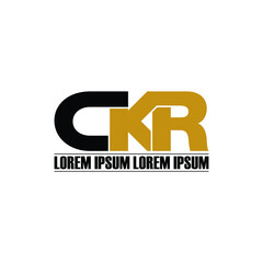 CKR letter monogram logo design vector