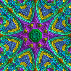 3d effect - abstract colorful octagonal pattern