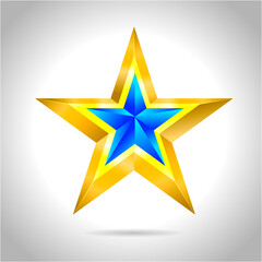 Abstract star background. Overlying star shapes in blue New year Christmas