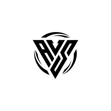 Initial letter AVS triangle monogram clean modern simple logo