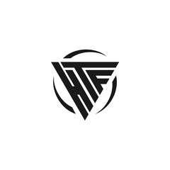 Initial letter HTF triangle monogram clean modern simple logo