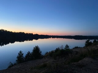 sunset over the lake