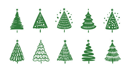 Christmas tree symbol. Holiday concept vector illustration