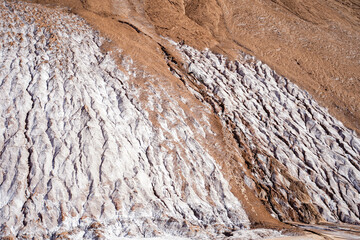 Mountain with sand and salt.