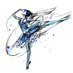 Ballerina in the dance. Dancer. Graceful girl © NazarDiablo