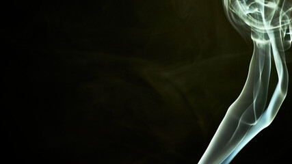 Smoke isolated on dark background. low light