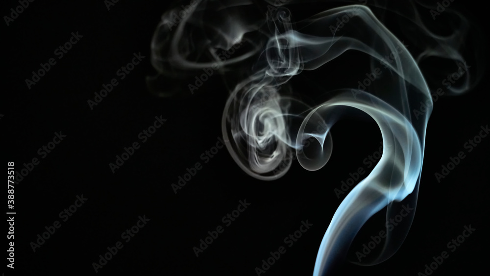 Wall mural smoke isolated on dark background. low light