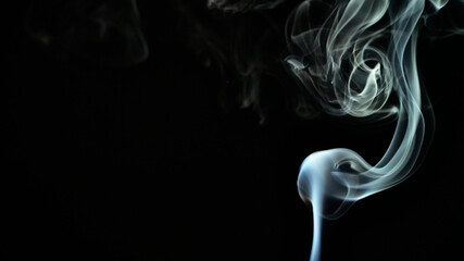 Smoke isolated on dark background. low light