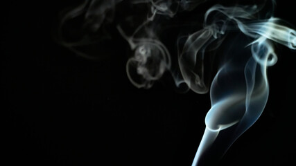 Obraz premium Smoke isolated on dark background. low light
