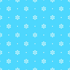 Seamless snowflakes background for winter and christmas theme. Vector pattern illustration.