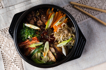 fresh homemade authentic Korean bibimbap 