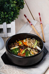 fresh homemade authentic Korean bibimbap 