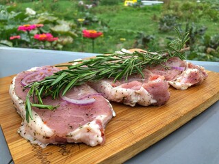 raw pork chops