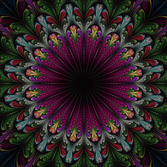 Naklejka premium 3d effect - abstract polygonal fractal pattern 