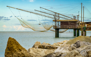 typical fishing hut in comacchio - italy
