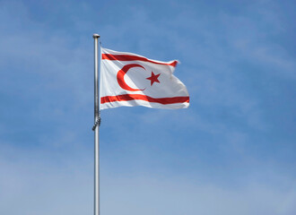 Flag of Northern Cyprus in Kyrenia. Cyprus