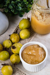 a homemade sweet and savory guava spread