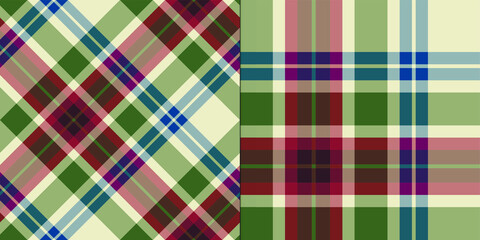 Seamless vector tartan patterns for fabric, textile, wrapping etc. Plaid backgrounds.
