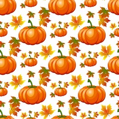 Happy Thanksgiving Day seamless pattern with holiday objects in flat style.