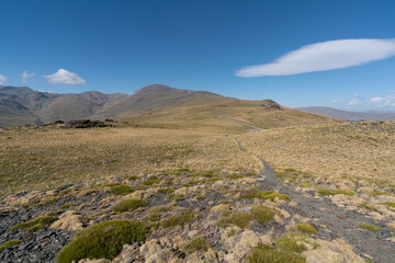 Mountainous landscape of Sierra Nevada in southern Spain