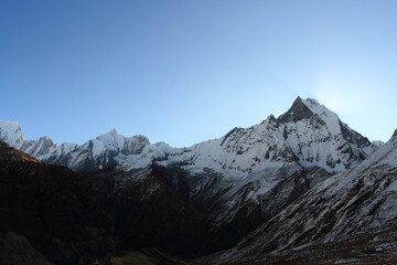 The view of Fishtail from Annapurna Base Camp.