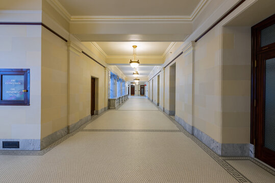 SALT LAKE CITY, UTAH - August 15, 2013: A Tiled Hallway in the State Capitol