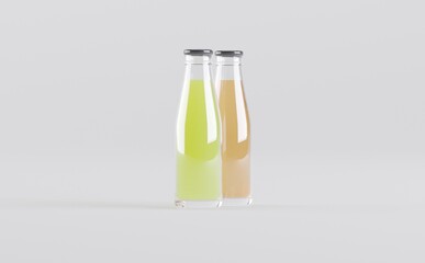 Juice Bottles Mockup 3D Ilustration