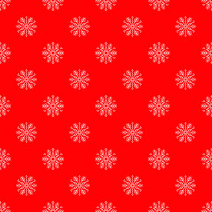 Christmas seamless pattern snowflaks on red background.