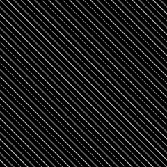 Diagonal lines abstract on black background. Seamless surface pattern design with linear ornament. Angled straight stripes motif. Slanted pinstripe. Striped digital paper for print. Regimental vector.