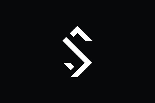 SJ logo letter design on luxury background. JS logo monogram initials letter concept. SJ icon logo design. JS elegant and Professional letter icon design on black background. S J JS SJ